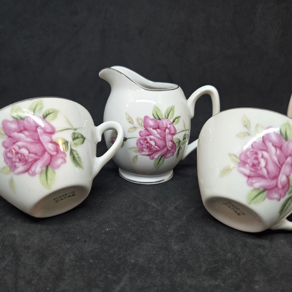 Vtg Porcelain Small Roses Tea Set - Picture 2 of 12
